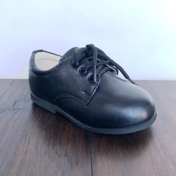 princess polly baby blue dress Stylish Black Laced Baby Shoes main image 1
